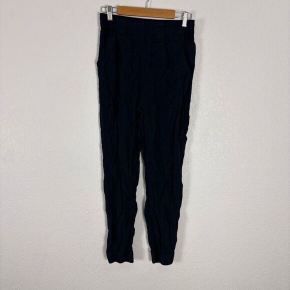 Ganni Blue Pinstriped Skinny Leg Pull On Pants Size 2 - Picture 1 of 11